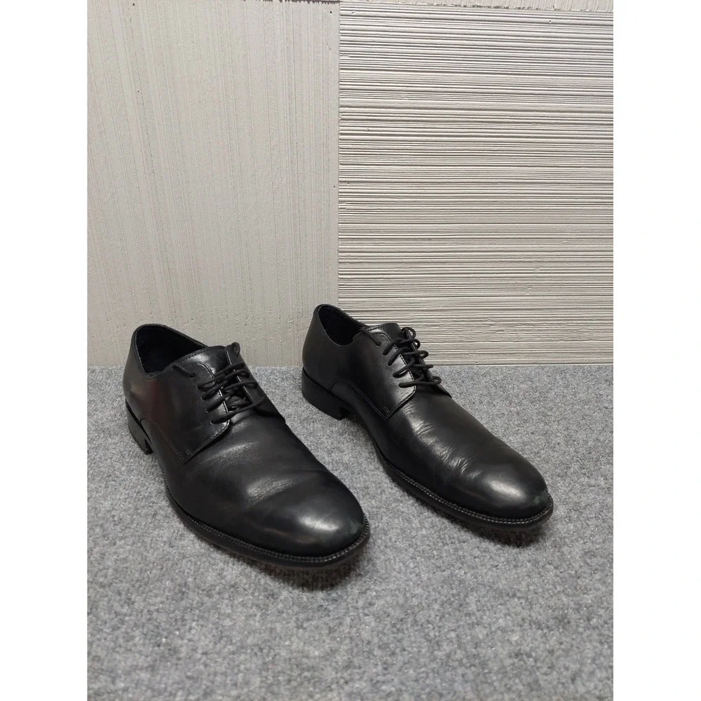 Cole Haan Men Dress Shoes 12M Black Lace Up Round Toe Comfort Logo Formal Wear